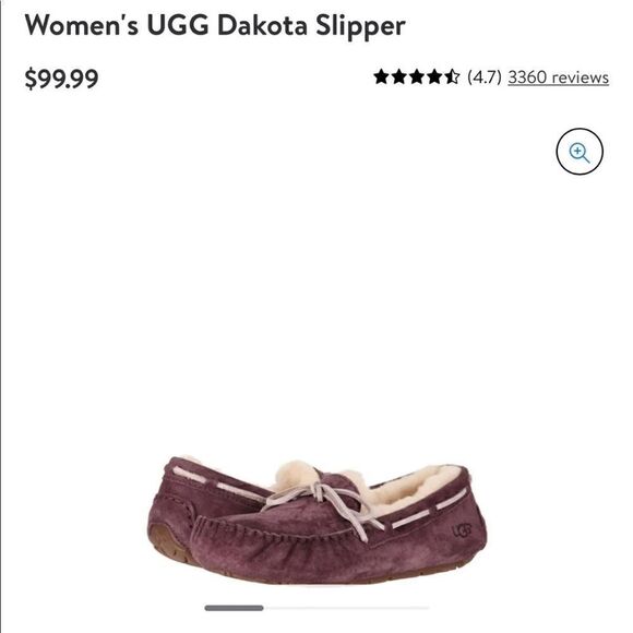 Ugg Australia shearling fur lined moccasin slippers Dakota pink brown guc sz 7 - Picture 2 of 8